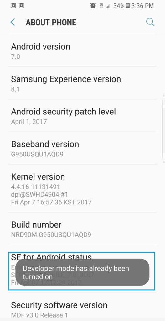 Samsungs8developermode