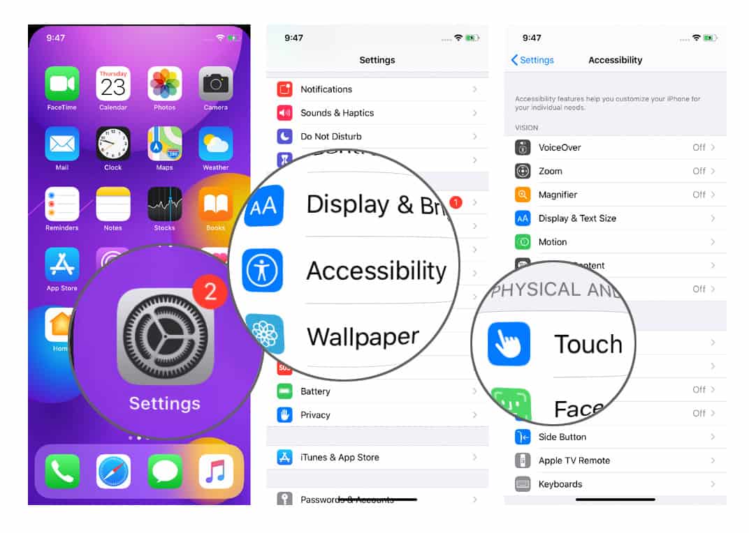 connect bluetooth mouse to iphone settings accessibility touch