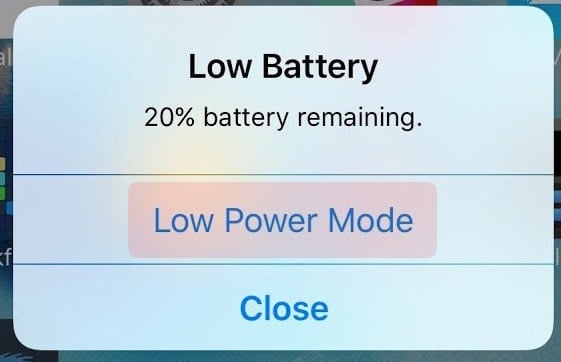iphone battery is running low enable low power mode
