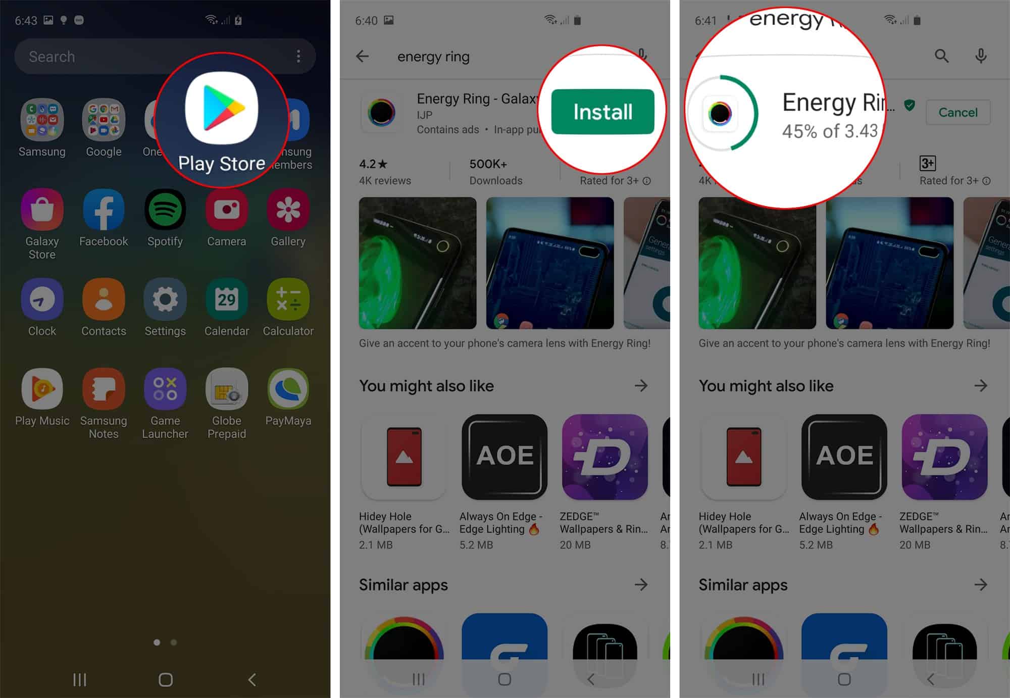 turn galaxy s10 hole-punch into battery indicator install app