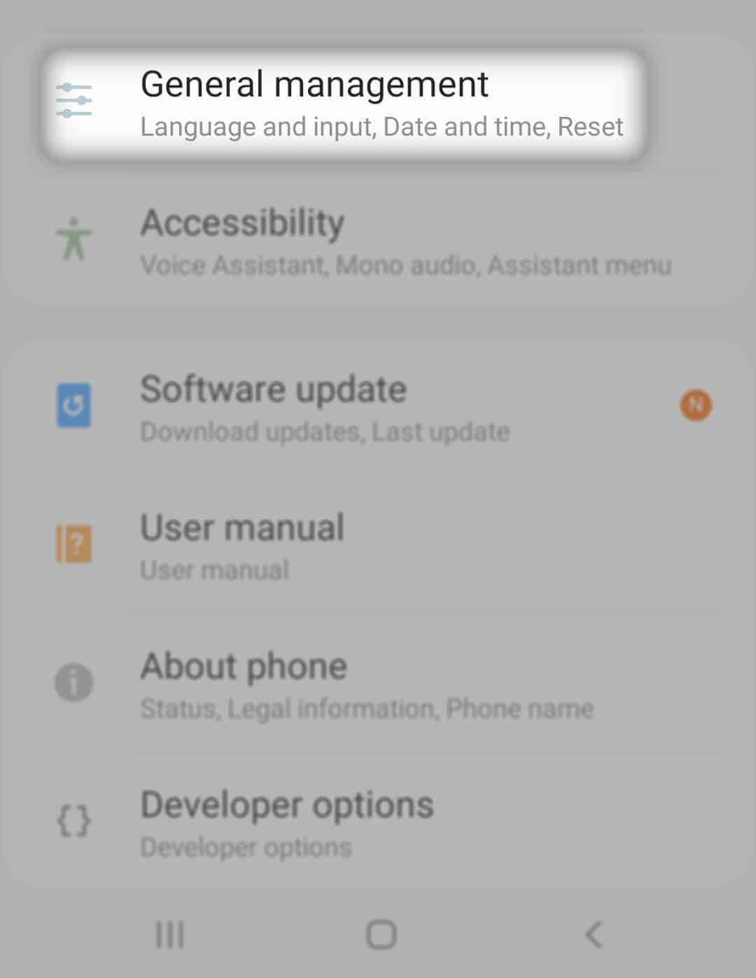 factory reset galaxy a20 general management