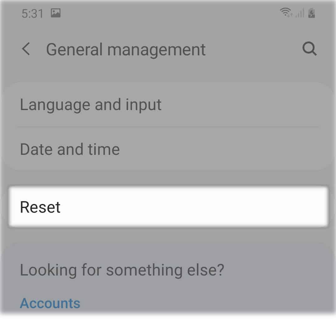 reset galaxy a20 network settings general management reset option
