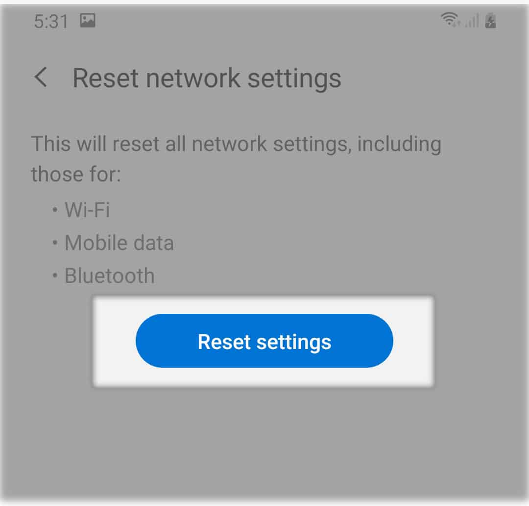 reset galaxy a20 network settings general management reset option reset settings button