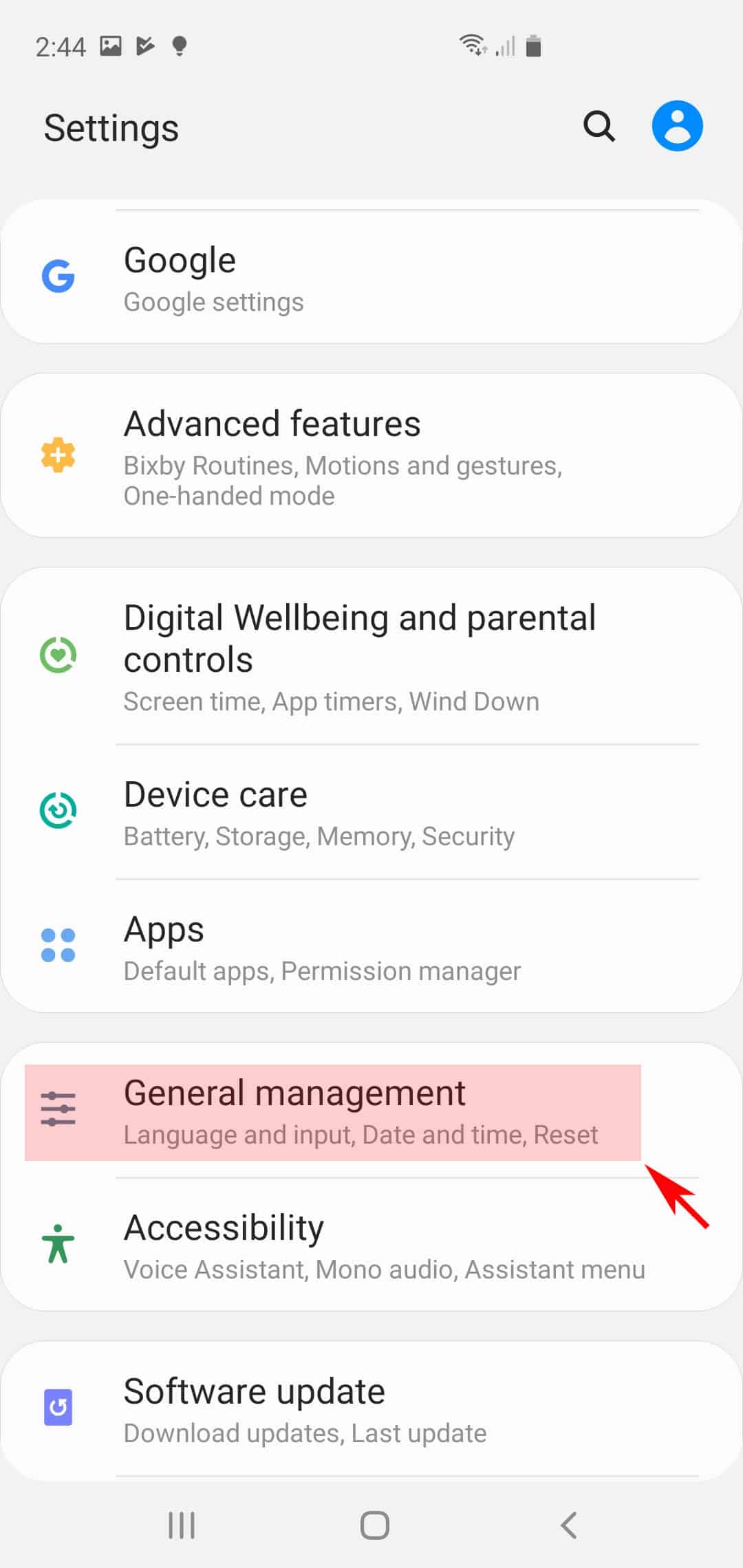 galaxy s20 reset network settings - general management