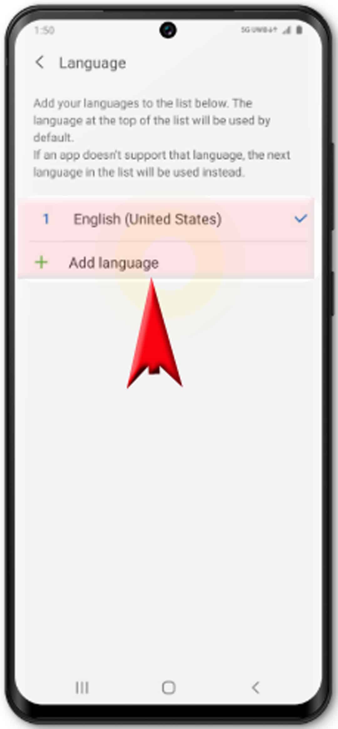 how to change default language on Galaxy S20 - change or add language