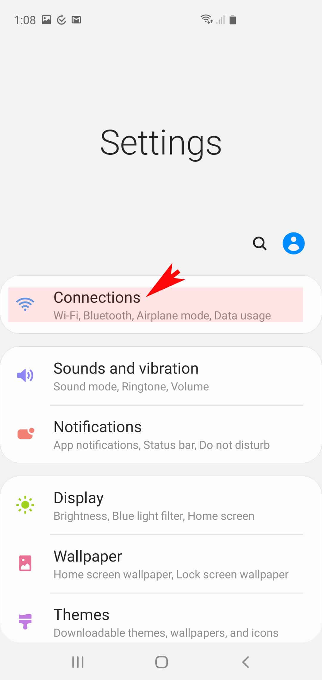 set up galaxy s20 mobile hotspot - settings connections menu