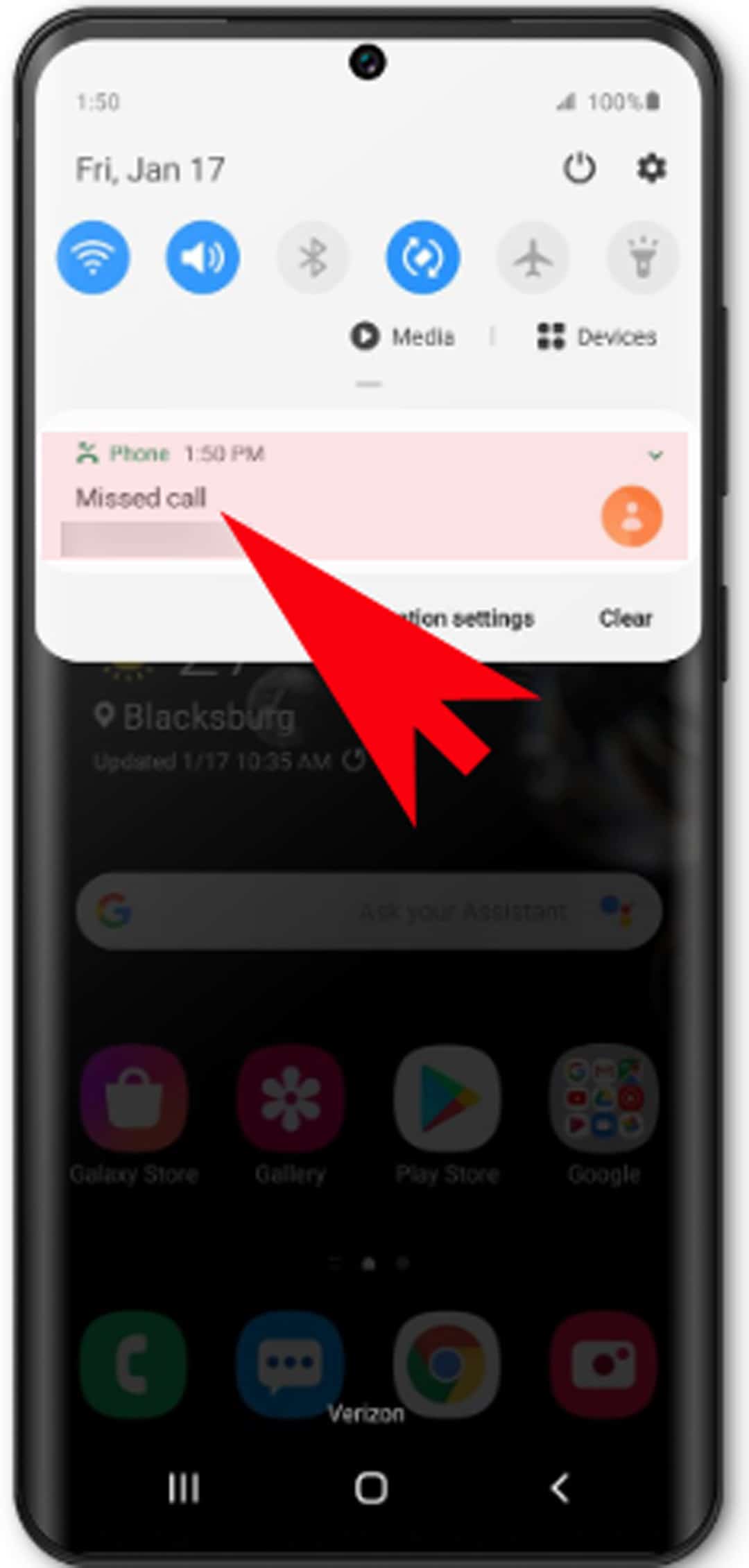 add missed calls as contacts on galaxy s20 - missed call section notification