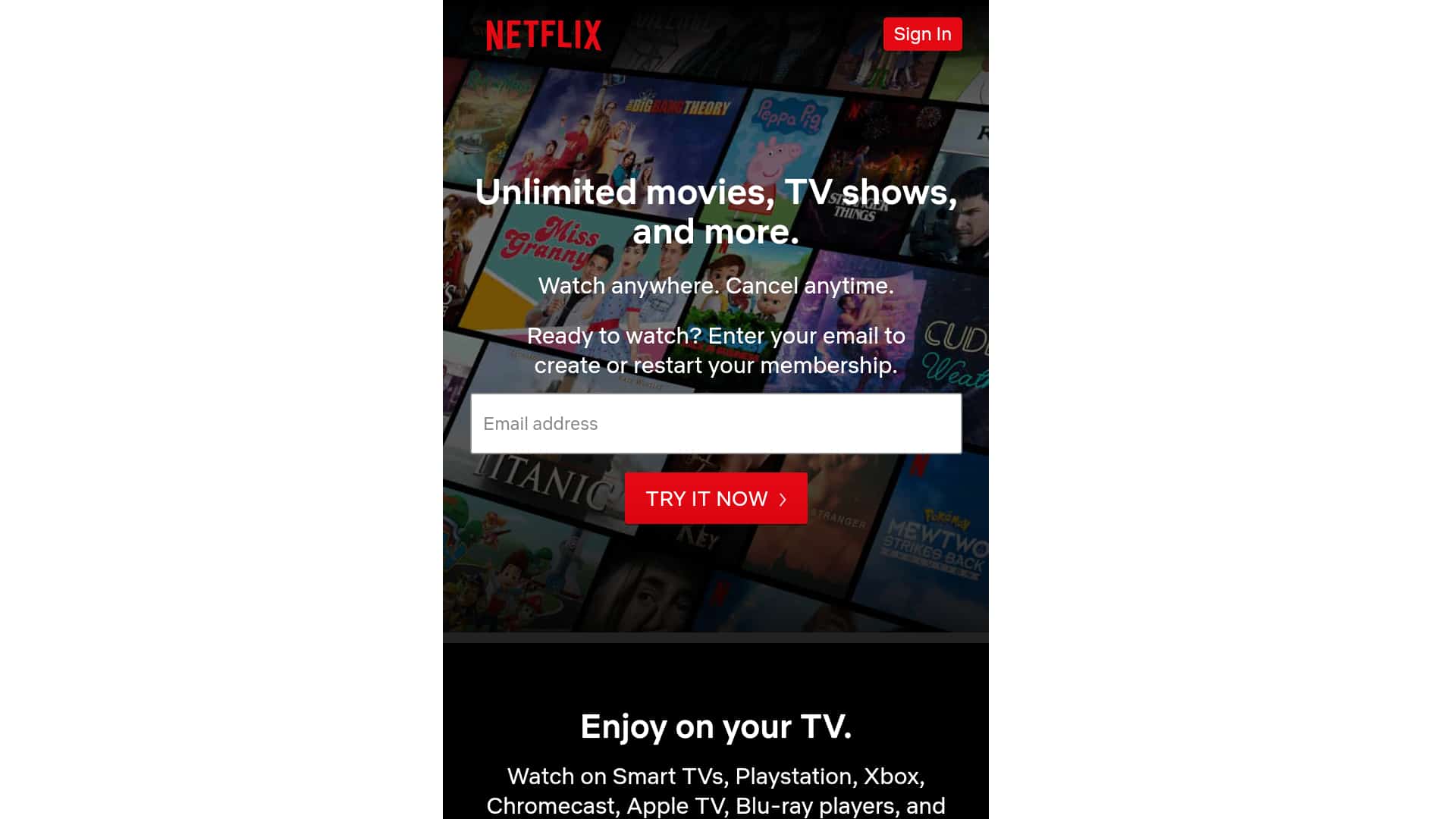 Sign Up for a Netflix Account
