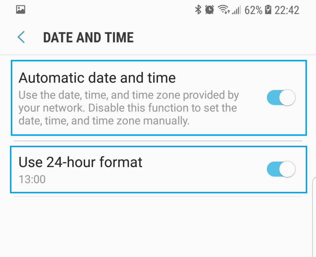 If The Display System Time And Date Is Wrong Messages Display in the Wrong Order on Samsung Galaxy S8