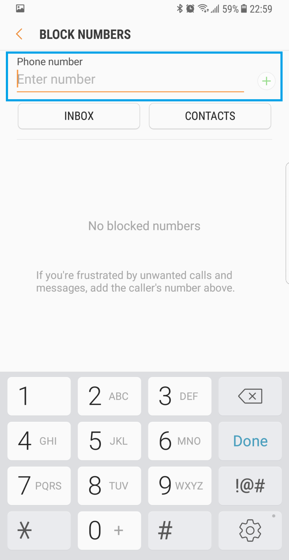 block text messages on my samsung galaxy phone