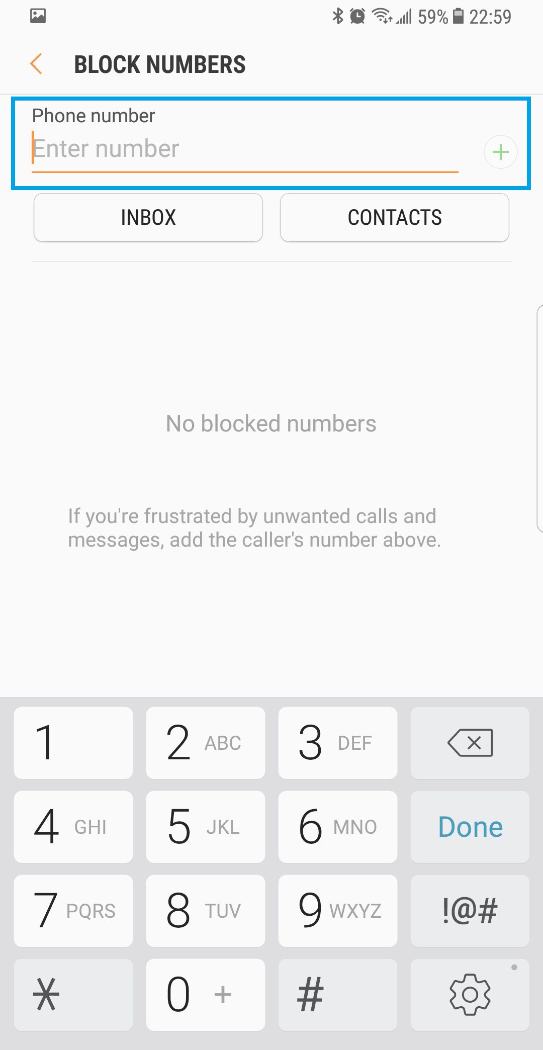 i want to block incoming numbers and texts