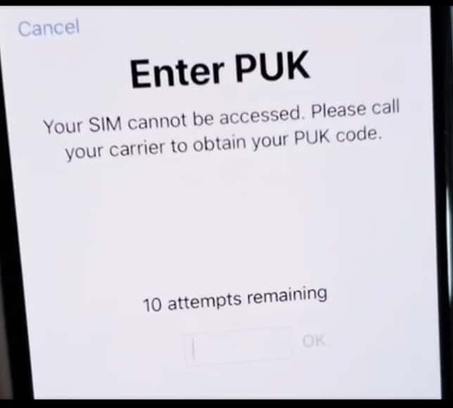 puk code iphone verizon