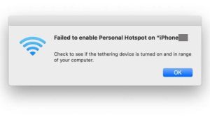 Personal Hotspot not working on iPhone X