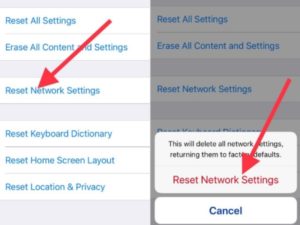 reset network settings on iphone11