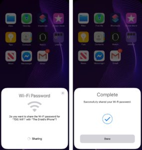 share iphone wi-fi password thumb