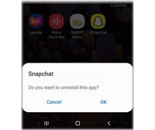 snapchat keeps crashing uninstall app