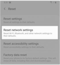 galaxy a50 mobile data won't work reset network settings