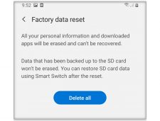 factory reset galaxy a20 thumb