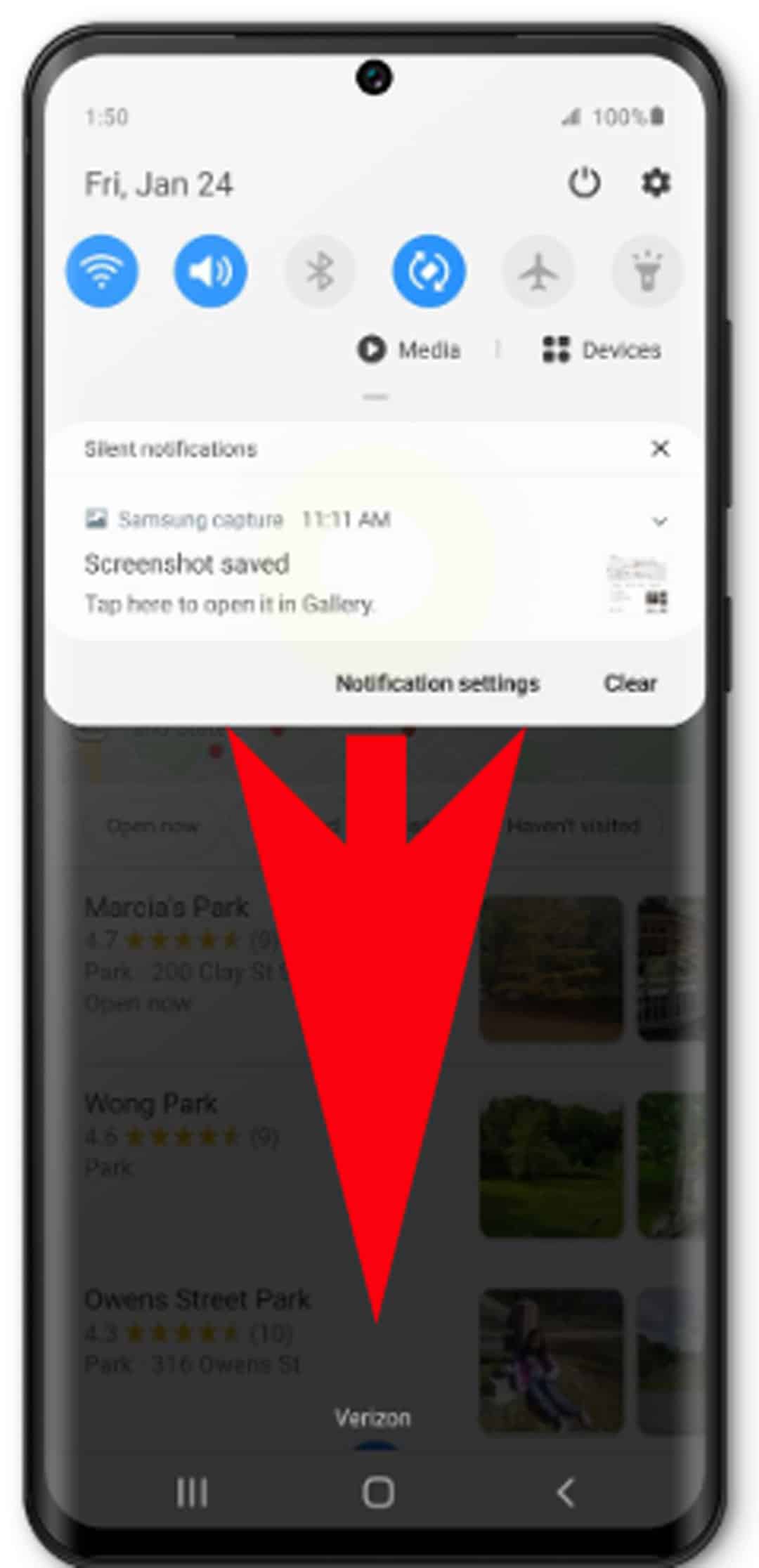 s20 notification light