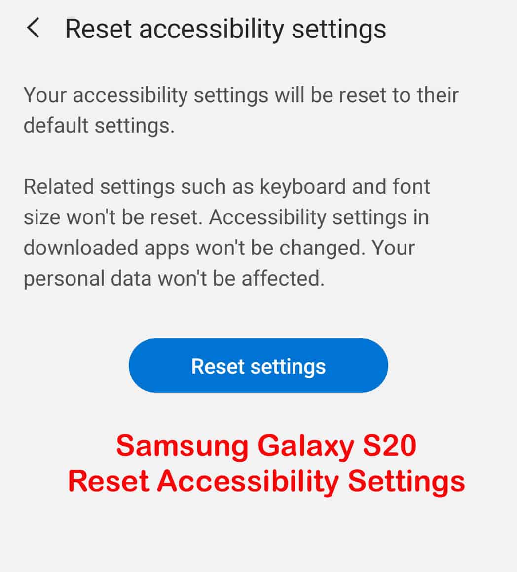 how to reset accessibility settings on galaxy s20 TheCellGuide