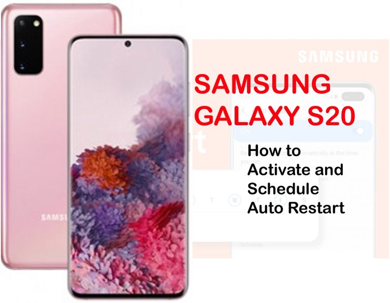 how to schedule auto restart on galaxy s20