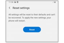 reset all settings galaxy a20