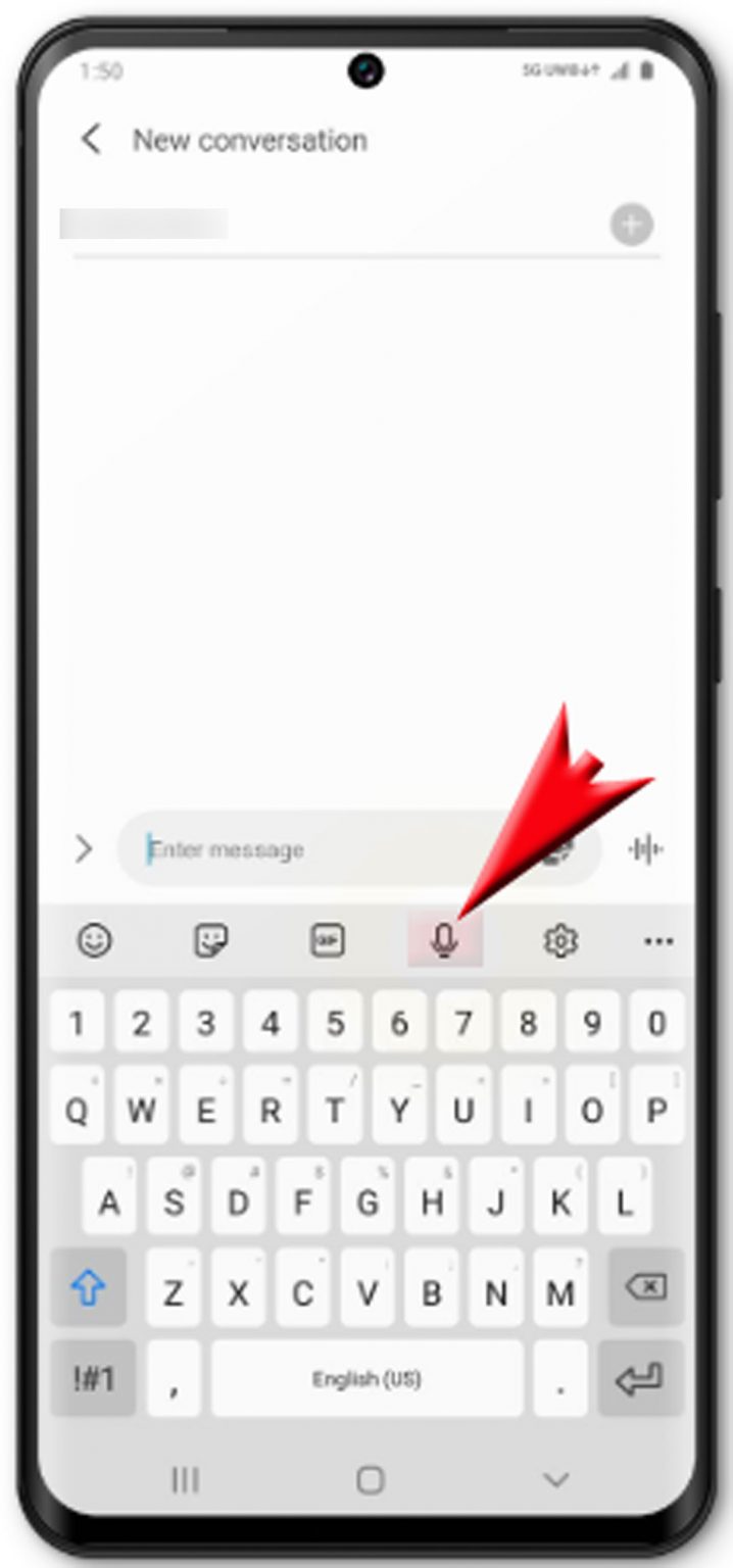 send audio message on galaxy s20 - microphone icon - TheCellGuide