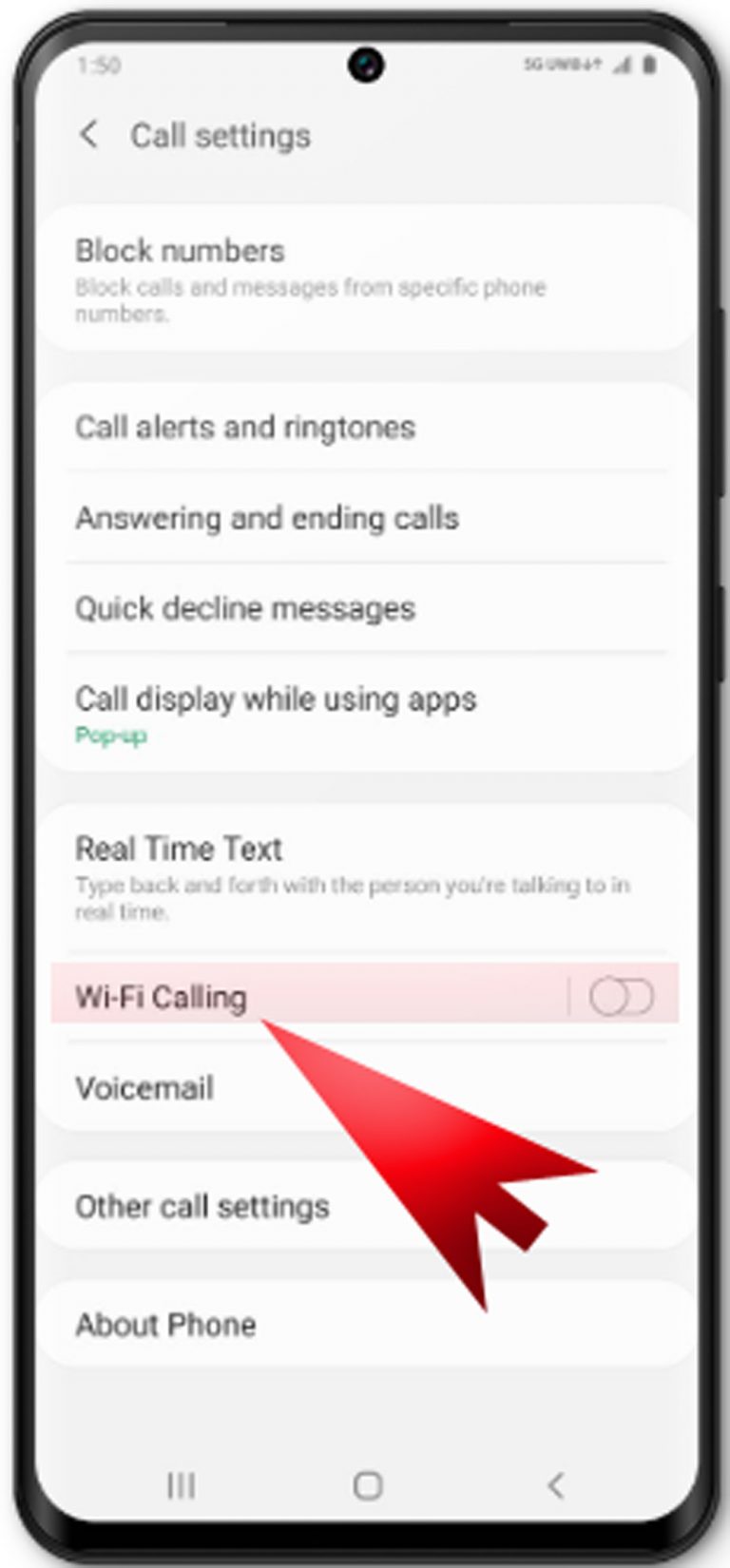 activate wifi calling galaxy s20 - phone app quick settings - wifi