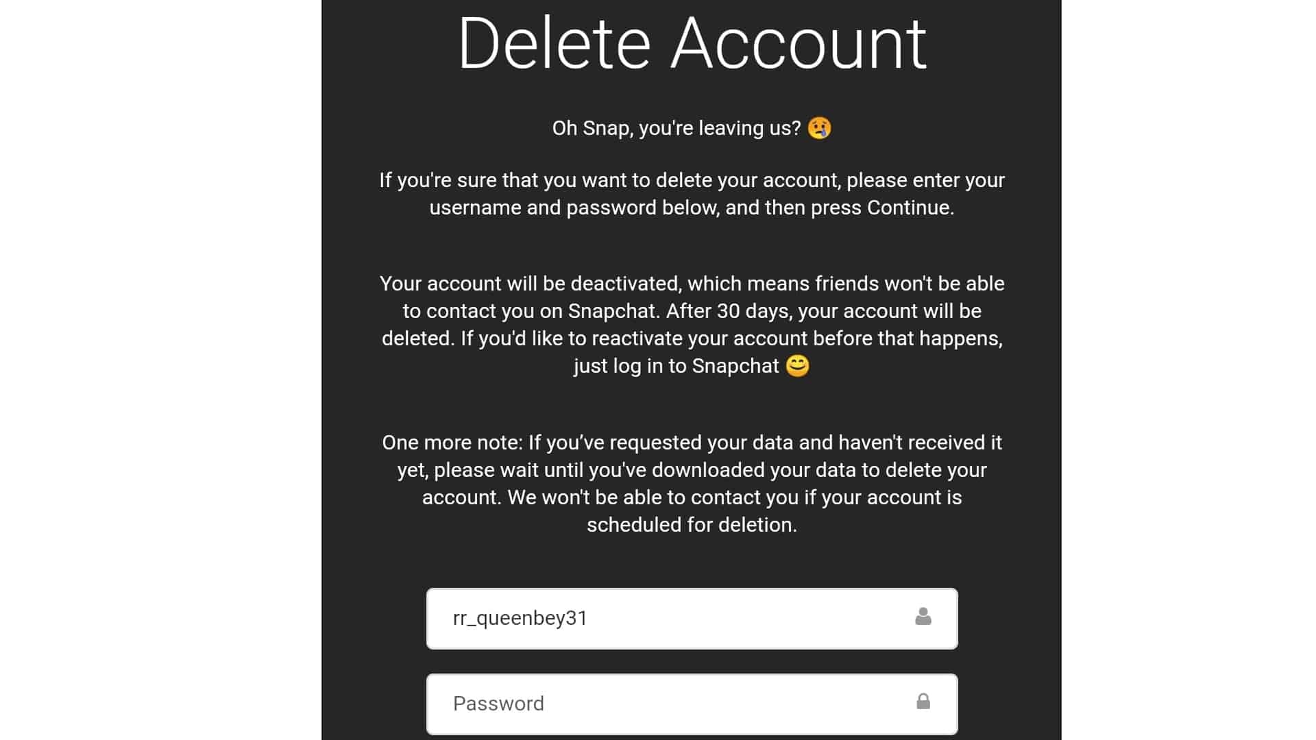 How To Delete Your Snapchat Account