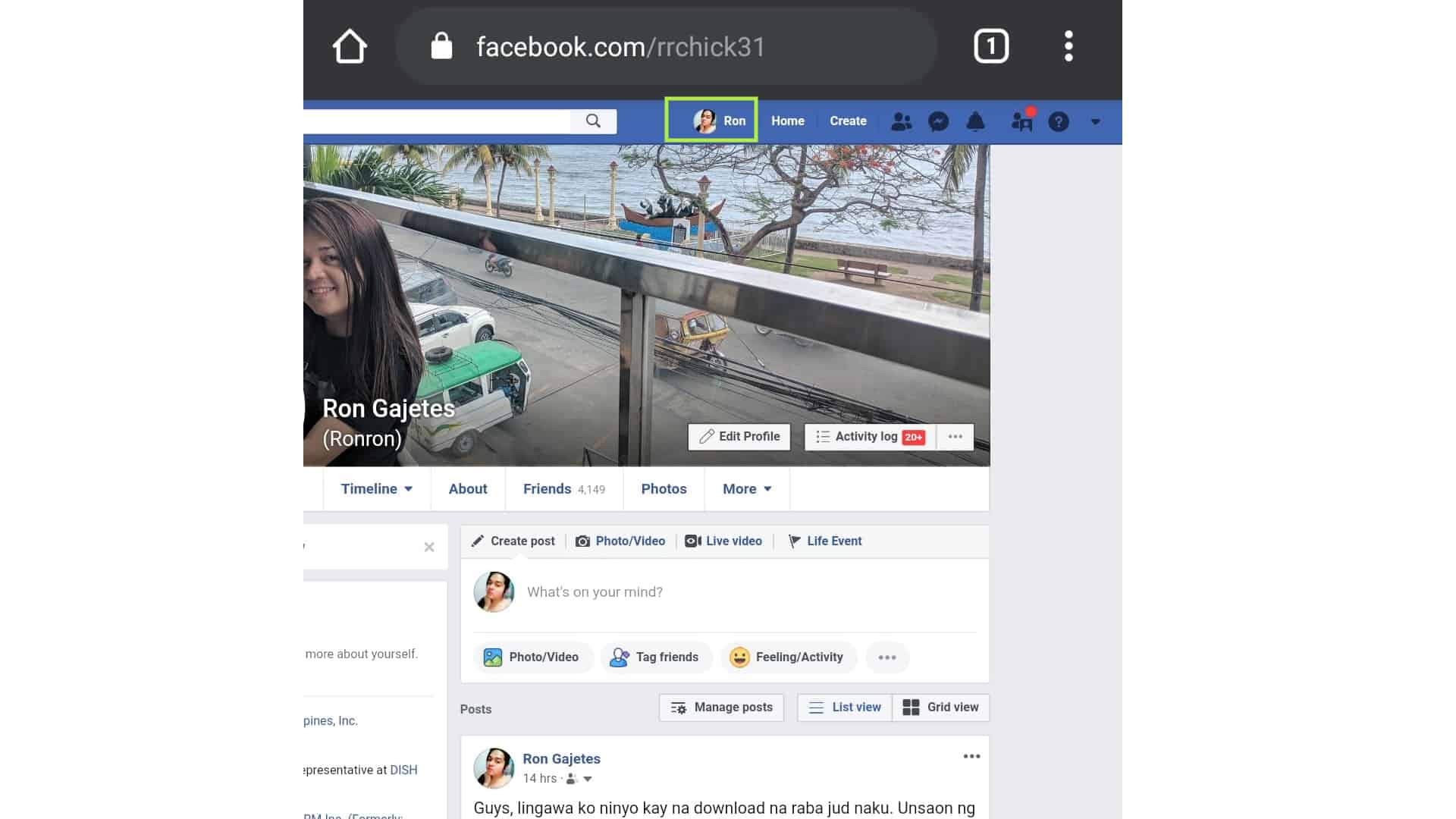 viewed facebook profile