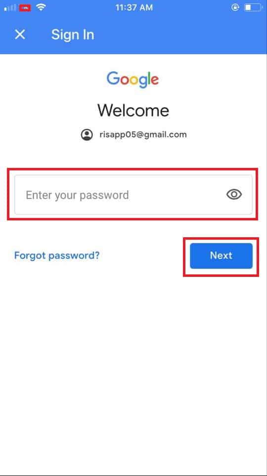 how to update gmail password on iphone 6