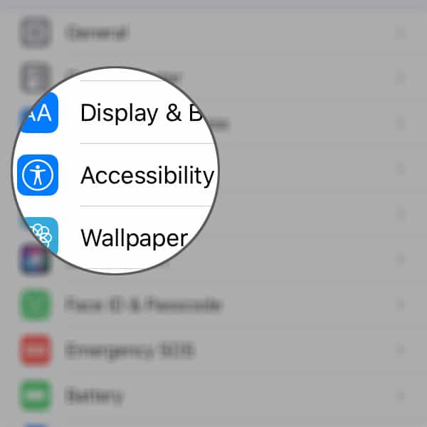 blue box on iphone xr accessibility