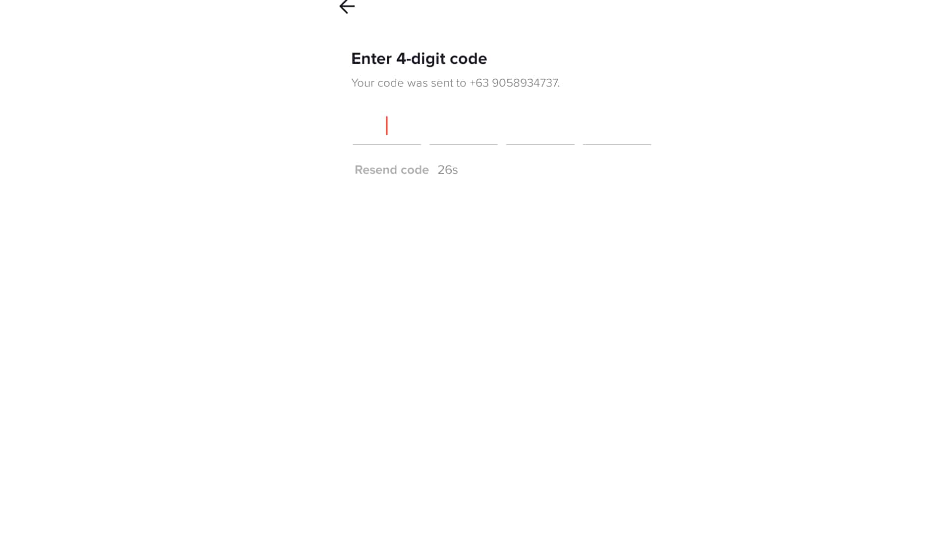 tiktok 4 digit code