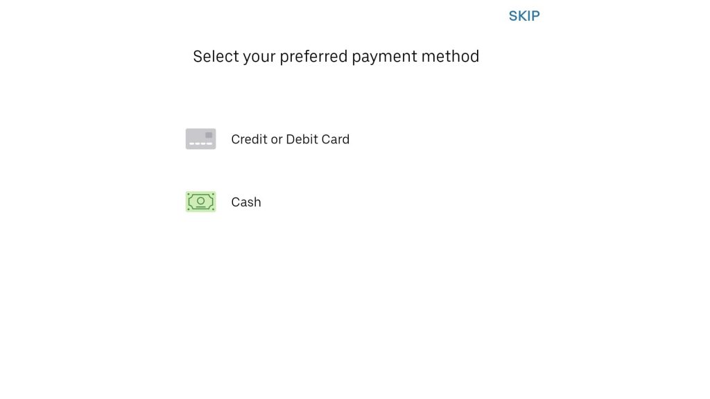 uber app can't add payment method