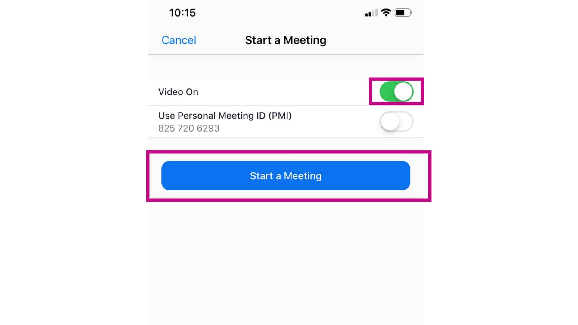 starting a zoom meeting