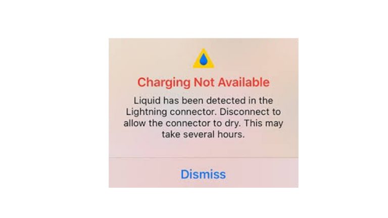 liquid detected prompt on iphone 12
