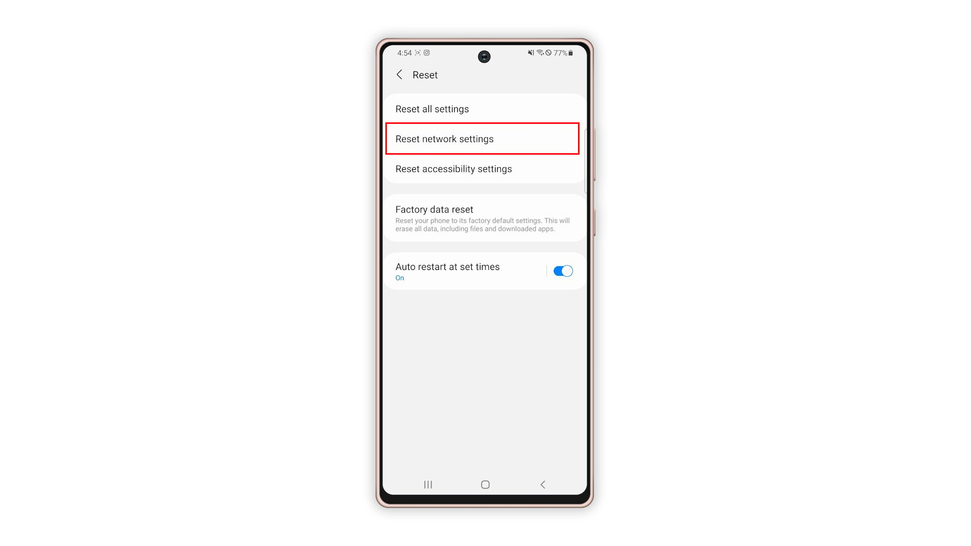 reset network settings galaxy note 20 4
