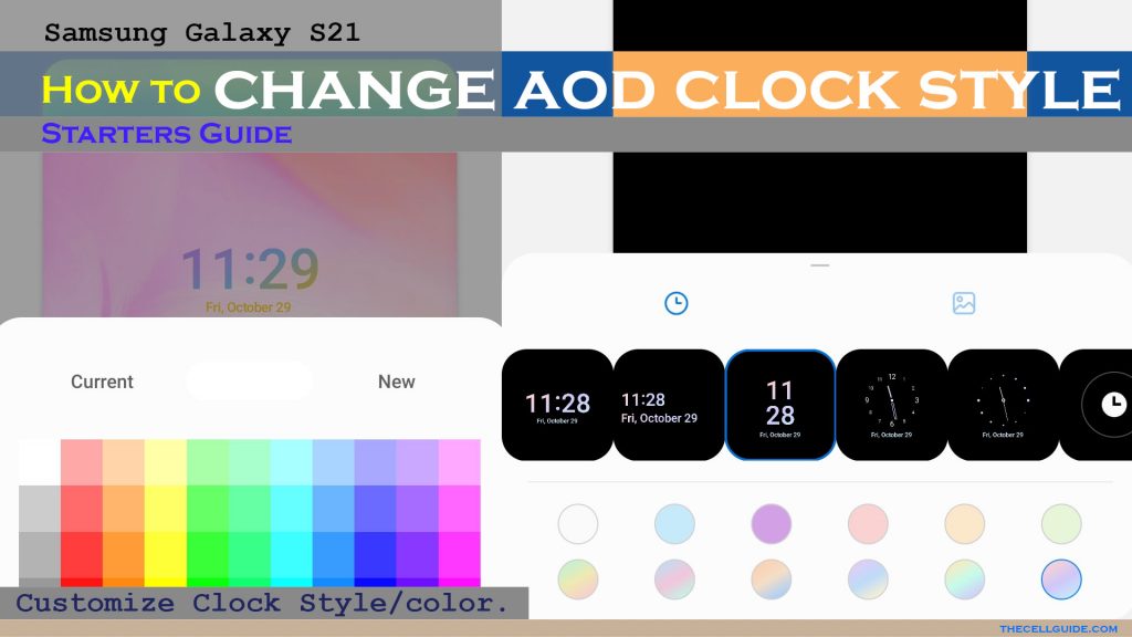 change clock style galaxy s21 custom aod customize