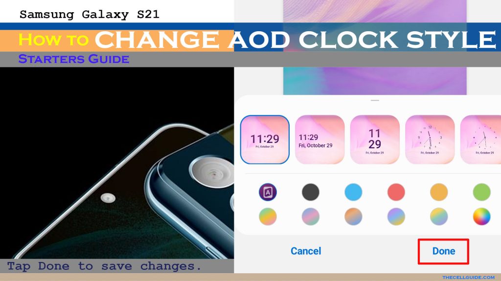 change clock style galaxy s21 custom aod done