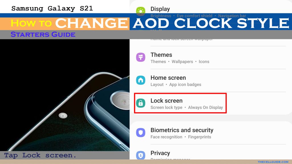 change clock style galaxy s21 custom aod lockscreen