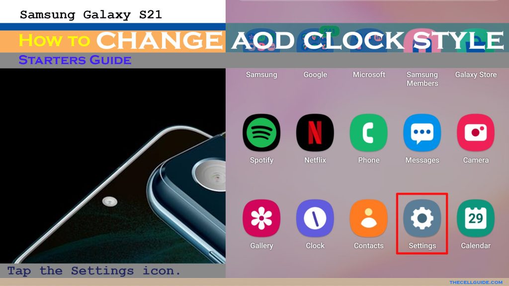change clock style galaxy s21 custom aod settings