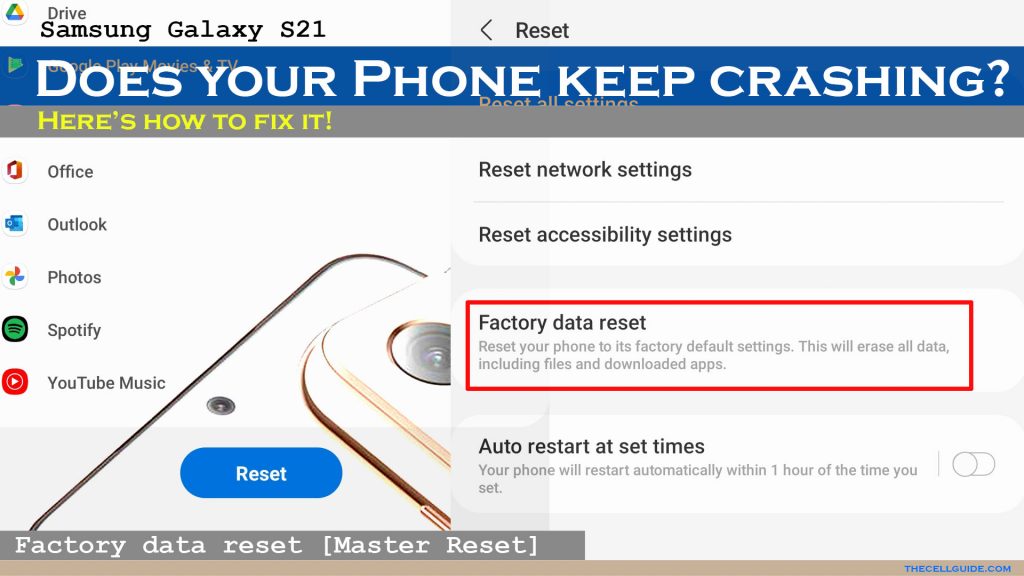 fix galaxy s21 keeps crashing factoryreset