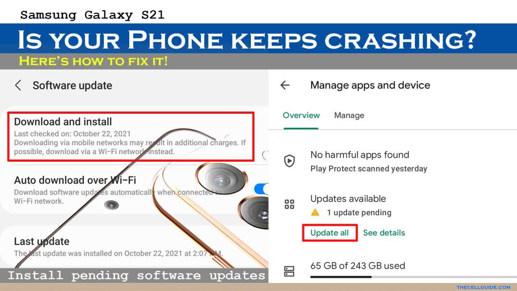 fix galaxy s21 keeps crashing installupdates