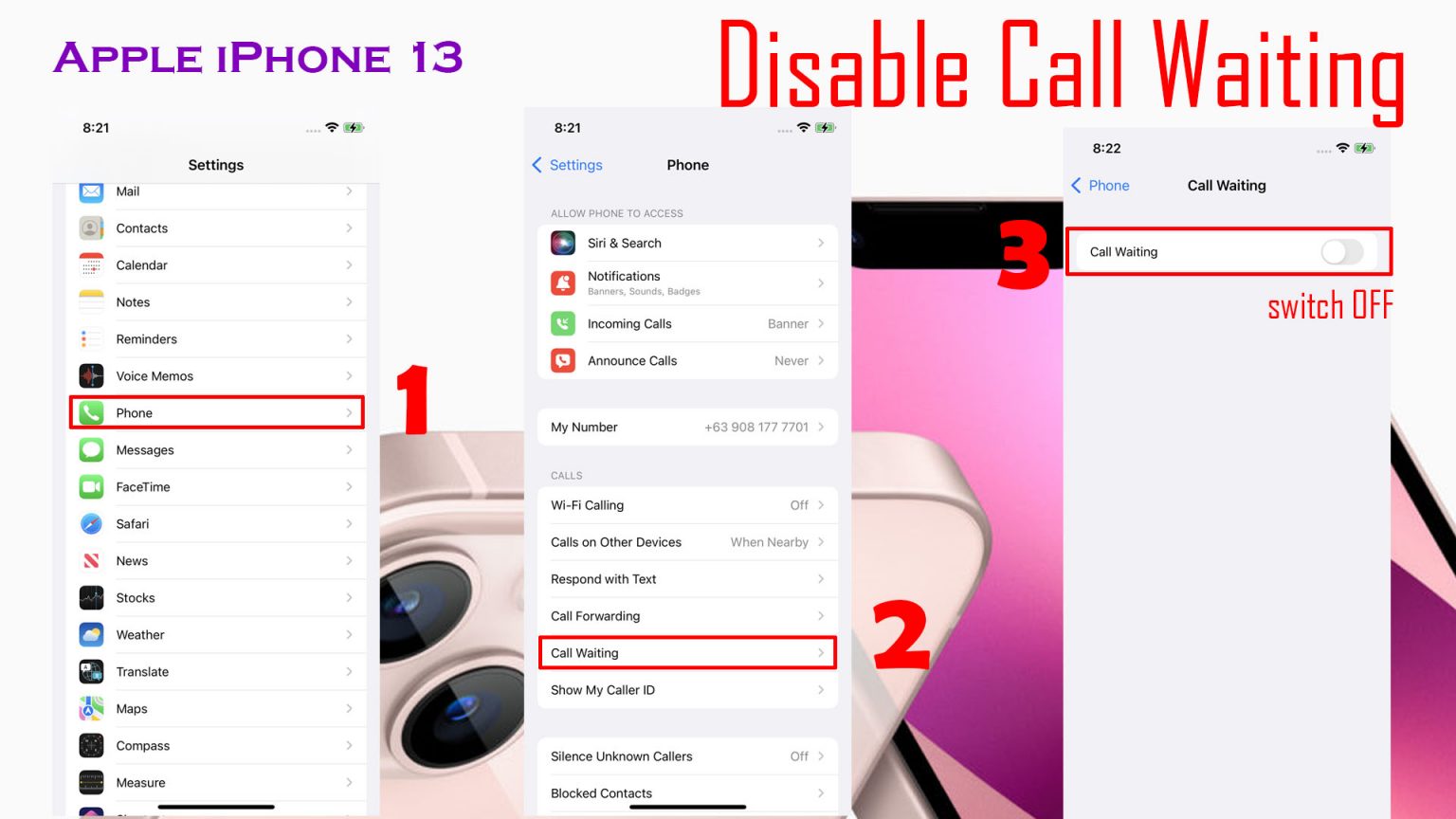 How to Enable Call waiting on iPhone 13