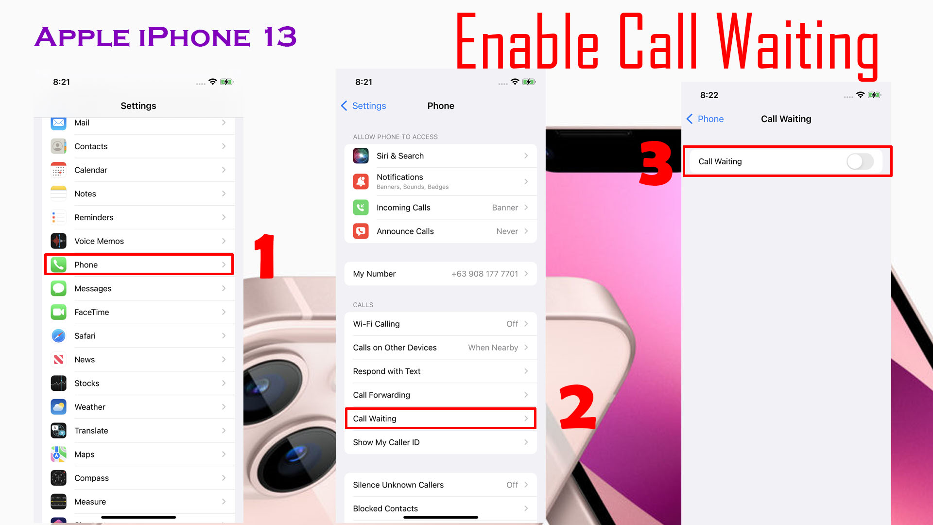 how-to-set-up-enable-call-waiting-on-iphone-youtube