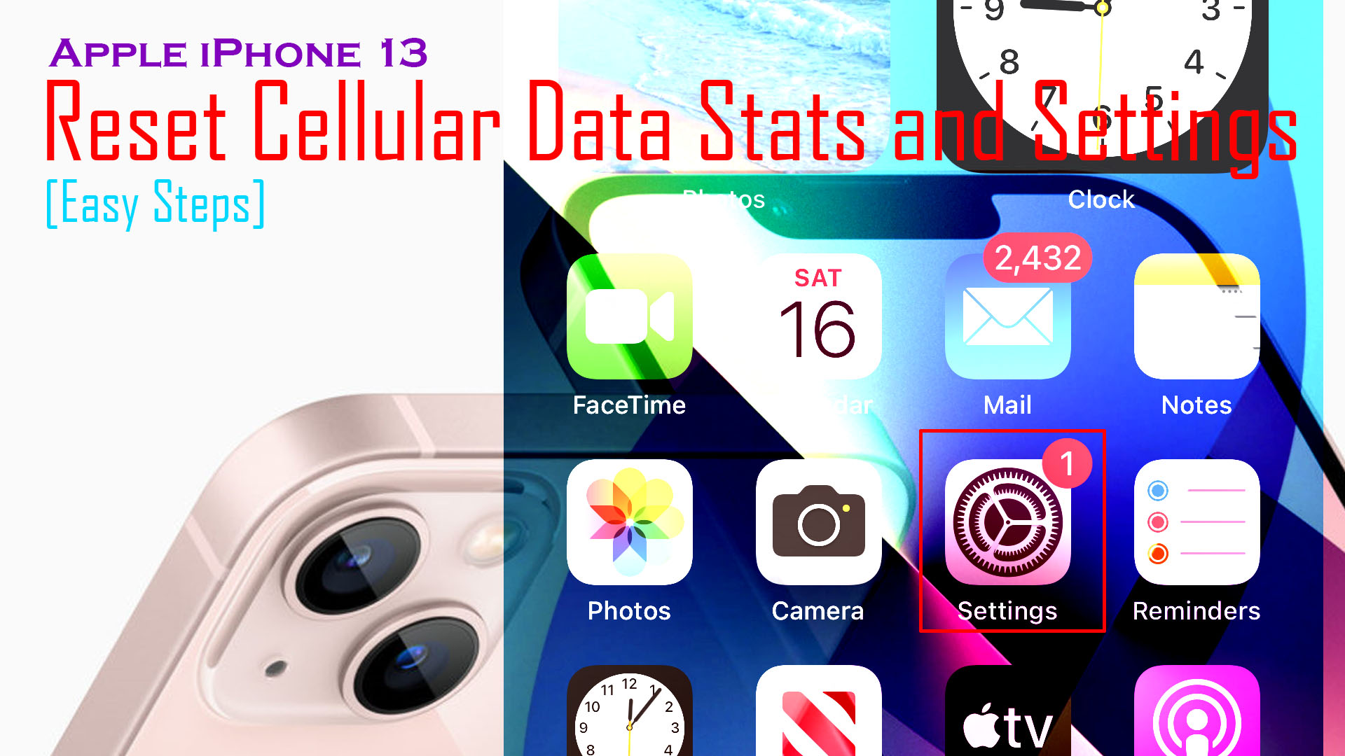 Apple iPhone 13 Reset Cellular Data Statistics and Settings Easy Steps