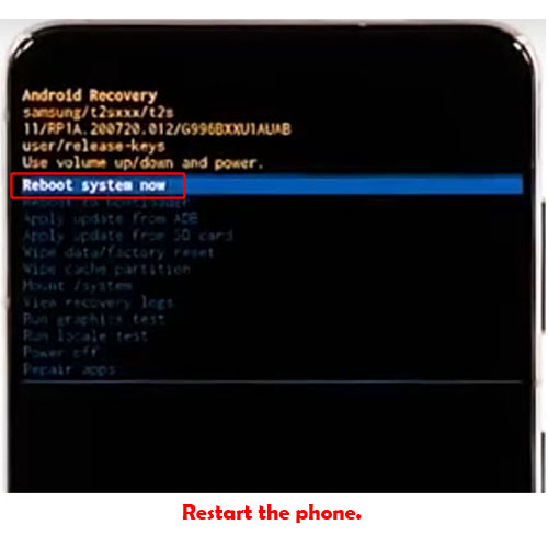 samsung galaxy s21 wipe cache partition restart