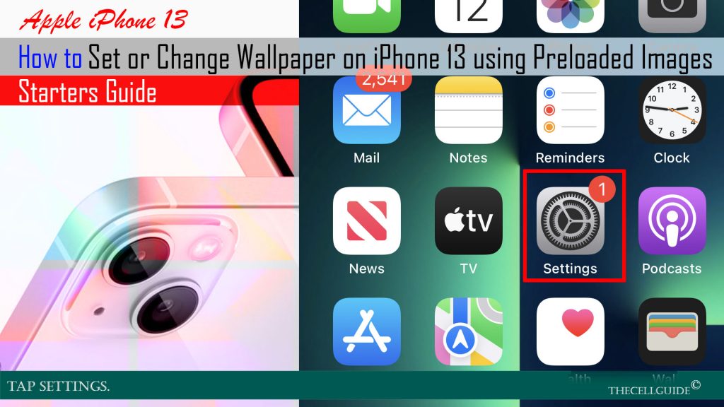 change wallpaper iphone13 settings