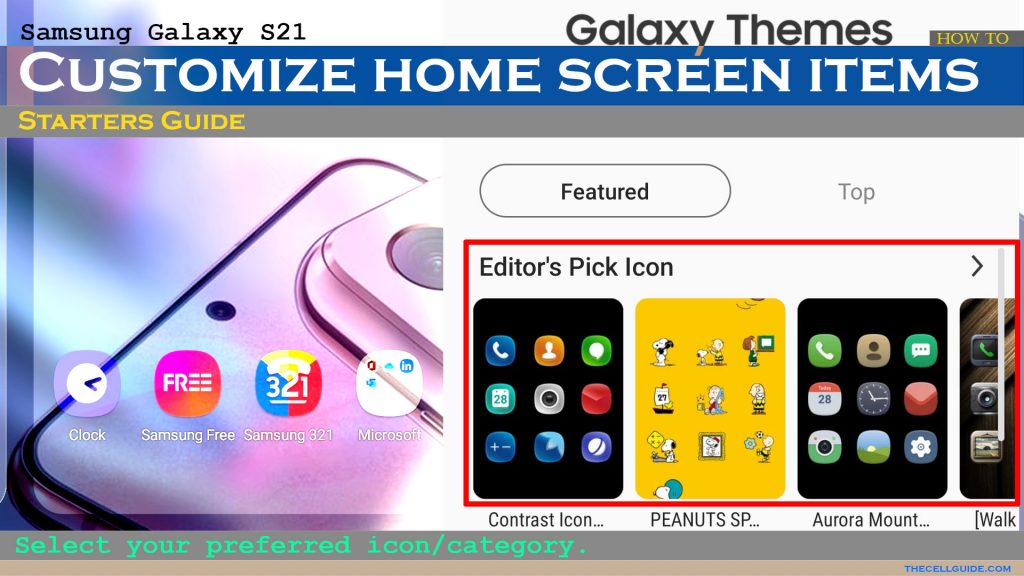 customize galaxys21 homescreen chooseiconcateg