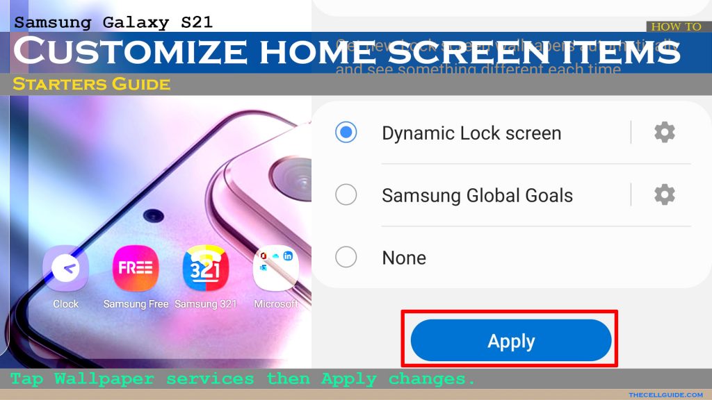 customize galaxys21 homescreen dlsapply